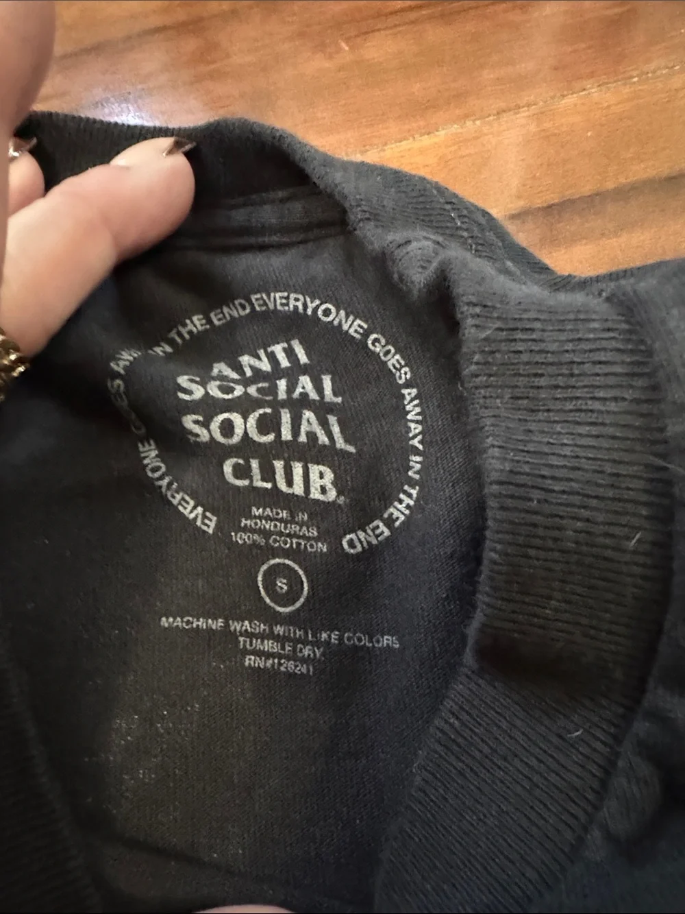 Anti Social Social Club Black Tee with Red and Gray Koi Graphic